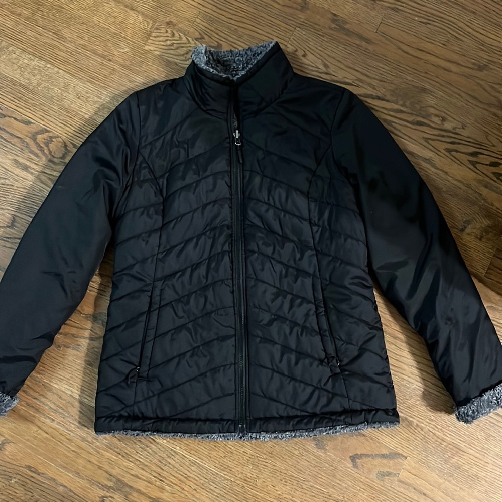 The North Face reversible coat.